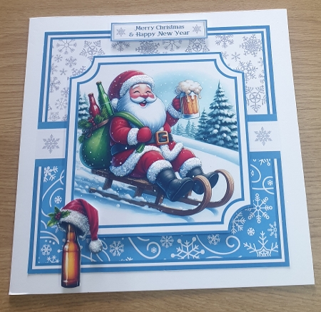 SNOW MUCH FUN - SANTA 6x6 5x7 by Margaret Scott