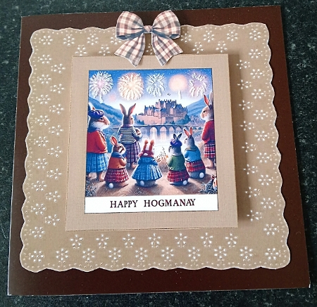 Festive bunnies new year?hogmanay by Margaret Scott