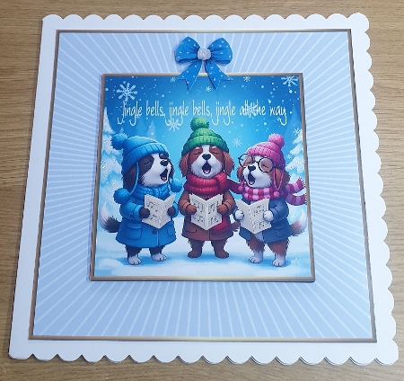 Glittery stripe Frames ChristmasTime by Margaret Scott