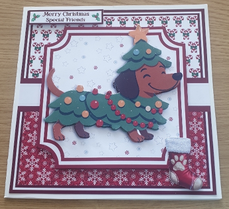 5x7 6x6 CHRISTMAS DACHSHUNDS  by Margaret Scott