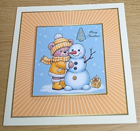 Glittery stripe Frames ChristmasTime 2 by Margaret Scott