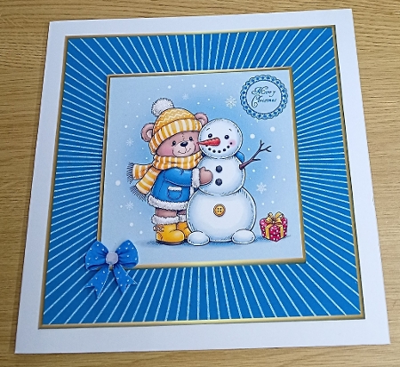 Glittery stripe Frames ChristmasTime 2 by Margaret Scott