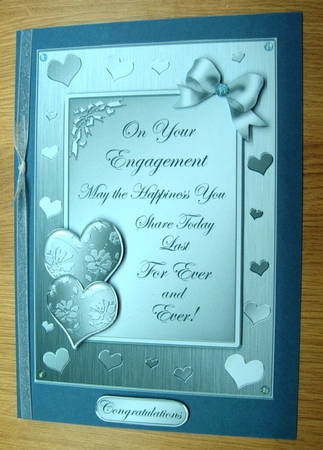 Elegant Engagement Quick Card with 3D Decoupage by Margaret Scott