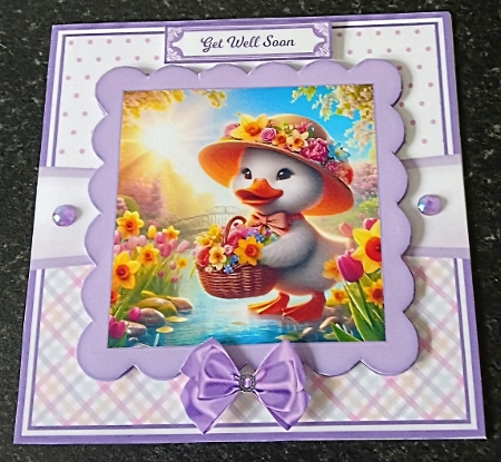 HAPPY SPRING DUCK 5x7 6x6 by Margaret Scott