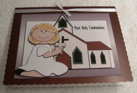 First Holy Communion Girl Kneeling by Margaret Scott