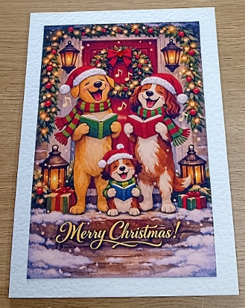 singing dogs at christmas by Margaret Scott