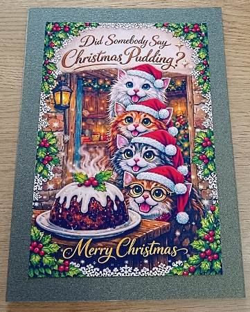 did somebody say christmas pudding cats by Margaret Scott