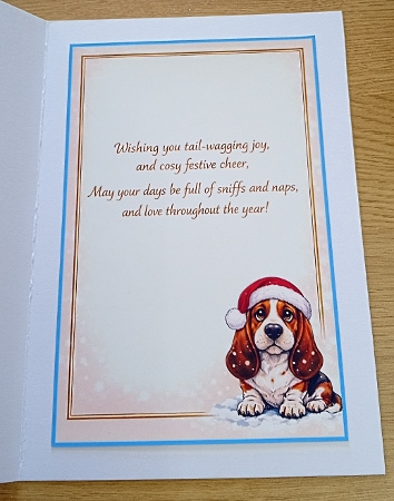 basset hound pawsome christmas by Margaret Scott