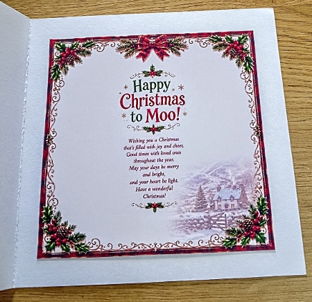 happy christmas to moo by Margaret Scott