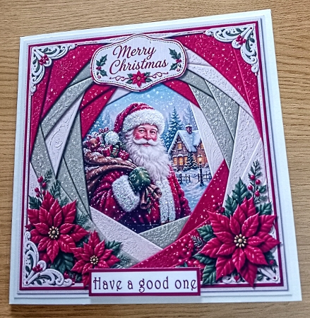 faux iris folding santa by Margaret Scott