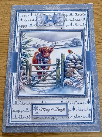 Highland Cow & Robin 1 Card Fronts & Sentiments - 6x6 & 5x7 by Margaret Scott