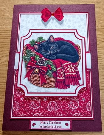 BLACK CAT CHRISTMAS - decoupage or toppers by Margaret Scott
