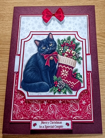 BLACK CAT CHRISTMAS - decoupage or toppers by Margaret Scott