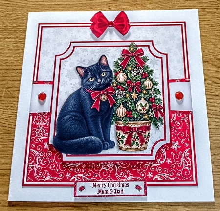 BLACK CAT CHRISTMAS - decoupage or toppers by Margaret Scott