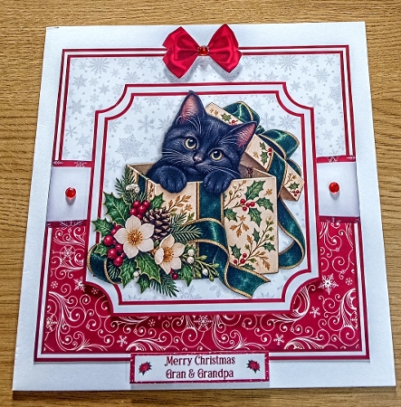 BLACK CAT CHRISTMAS - decoupage or toppers by Margaret Scott