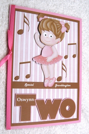 Two Today! Ballerina Birthday Card by Margaret Scott