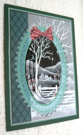 Tartan and Green Lace with Black and White Winter Scene by Margaret Scott