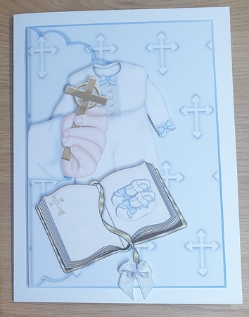 Boys Christening Scalloped Edge Envelope Card by Margaret Scott