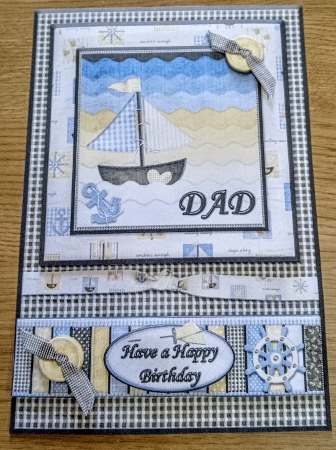Dads Father's Day or Birthday Card Front Sailing by Margaret Scott