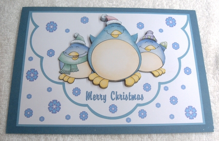 Happy Penguin Faux Envelope Card by Margaret Scott