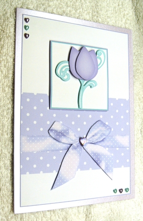 Tulip, Bow & Spots Quick Card by Margaret Scott