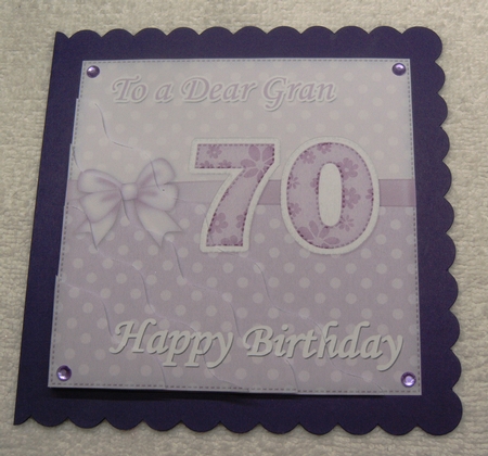 70th Birthday Gran Felties Wavy Corner Side Stacker by Margaret Scott