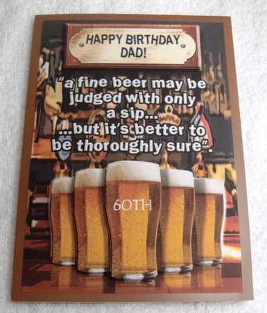 Happy Birthday Dad Pints of Beer by Margaret Scott