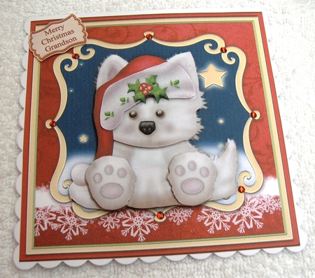 Christmas Westie Topper & Decoupage by Margaret Scott