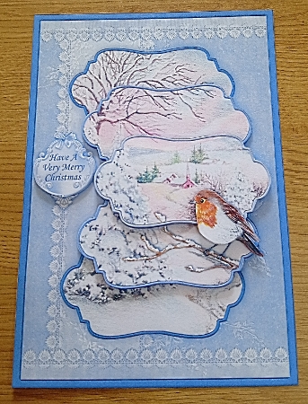 Christmas Robin in Winter 5 Panel Quick Card by Margaret Scott