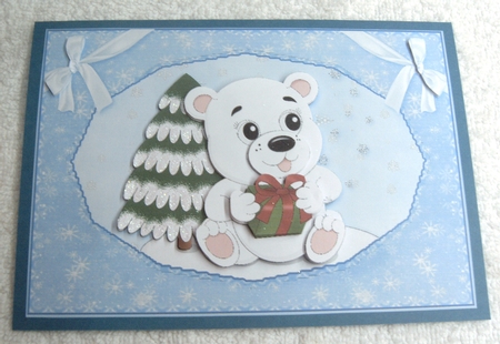 Polar Bear in the Snow Decoupage by Margaret Scott
