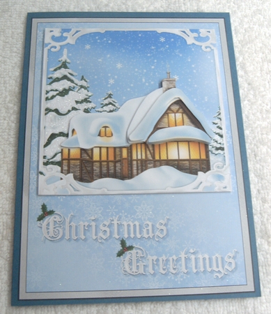 Coming Home for Christmas Card Front and Decoupage by Margaret Scott