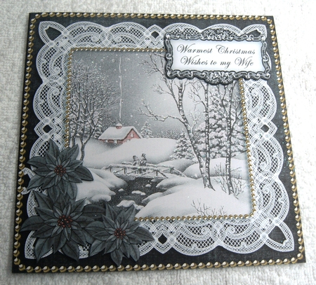 Winter Walk Warm Wishes Wife 8in Sentiment Topper by Margaret Scott