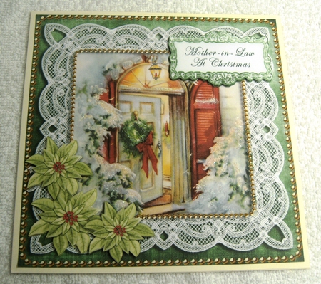 Christmas Door Mother in Law 8in Sentiment Topper by Margaret Scott