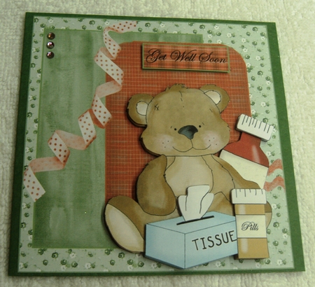 Teddy Bear Get Well Card by Margaret Scott