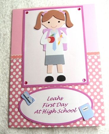 Little School Girl Card (brown Hair) by Margaret Scott