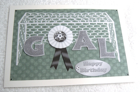 Black & White Football Goal by Margaret Scott