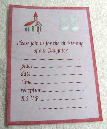 2 Christening Invitations for a Girl by Margaret Scott