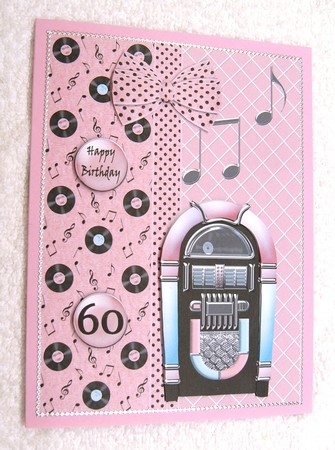Jukebox Ages Card in Pink by Margaret Scott