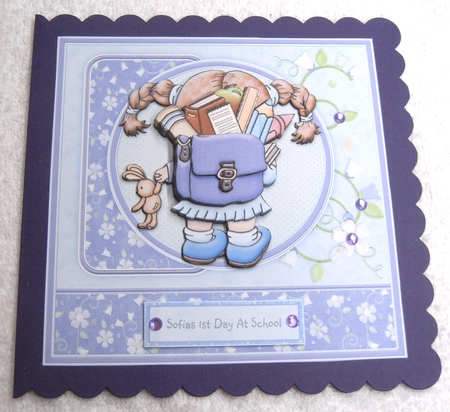 Off to School Thank You Teacher Card Topper & Decoupage by Margaret Scott