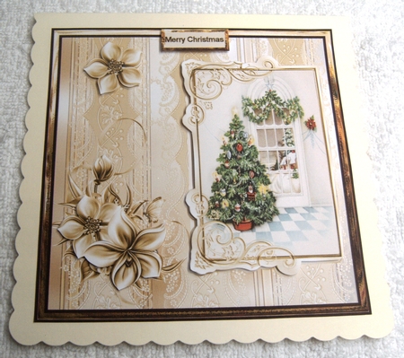 Christmas Tree 7x7 Card with Decoupage by Margaret Scott