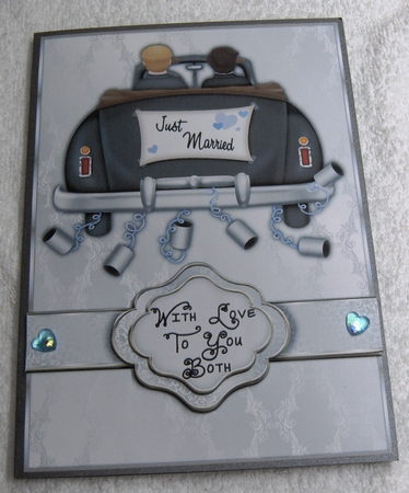 Wedding Car Couple Mr and Mr Wedding Card by Margaret Scott