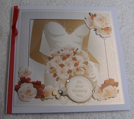 Happy Wedding Day Decoupage Card Topper by Margaret Scott