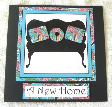New Home Floral Couch Card Topper by Margaret Scott