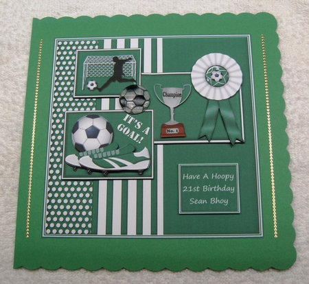 Green n White Football by Margaret Scott