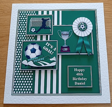 Green n White Football by Margaret Scott
