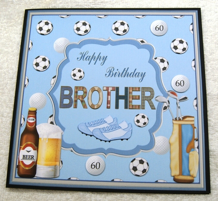 Happy Birthday Brother Decoupage Topper by Margaret Scott