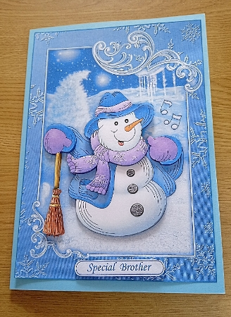 Singng Snowman Christmas Topper Decoupage Insert Mini Kit by Margaret Scott