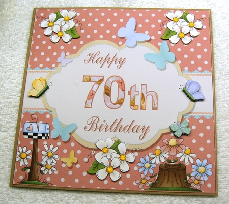 Happy 70th Birthday Butterfly Topper by Margaret Scott