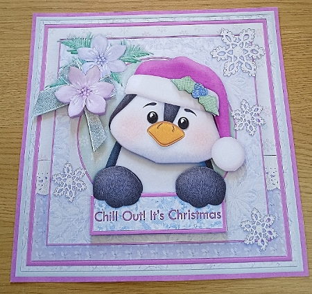 Shabby Chic Penguin 8x8 Christmas Mini Kit & Decoupage by Margaret Scott