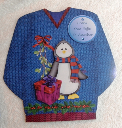 Penguin Present - Christmas Jumper Card Mini Kit by Margaret Scott